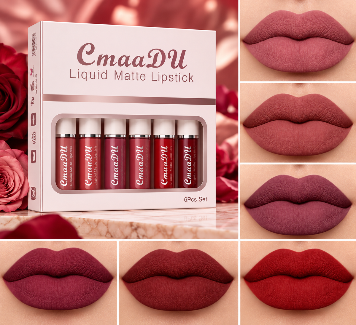 6-Piece Waterproof Matte Lipstick Set