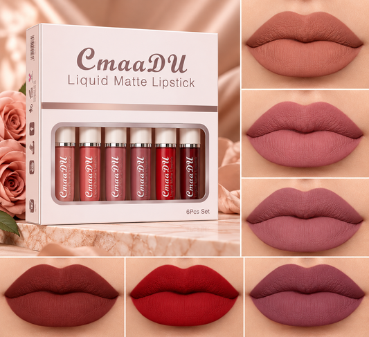 6-Piece Waterproof Matte Lipstick Set